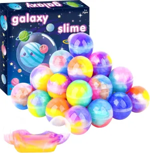 Slime Bulk Party Favors, 36 Pack Galaxy Slime Ball - Stretchy, Non-Sticky, Mess-Free, Stress Relief, and Safe - Toys for Girls and Boys - Classroom Reward, Party Supplies