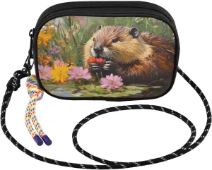 Small Crossbody Bags Cute Otter Pond for Women Cell Phone Purses Shoulder Bag Handbag with Adjustable Strap