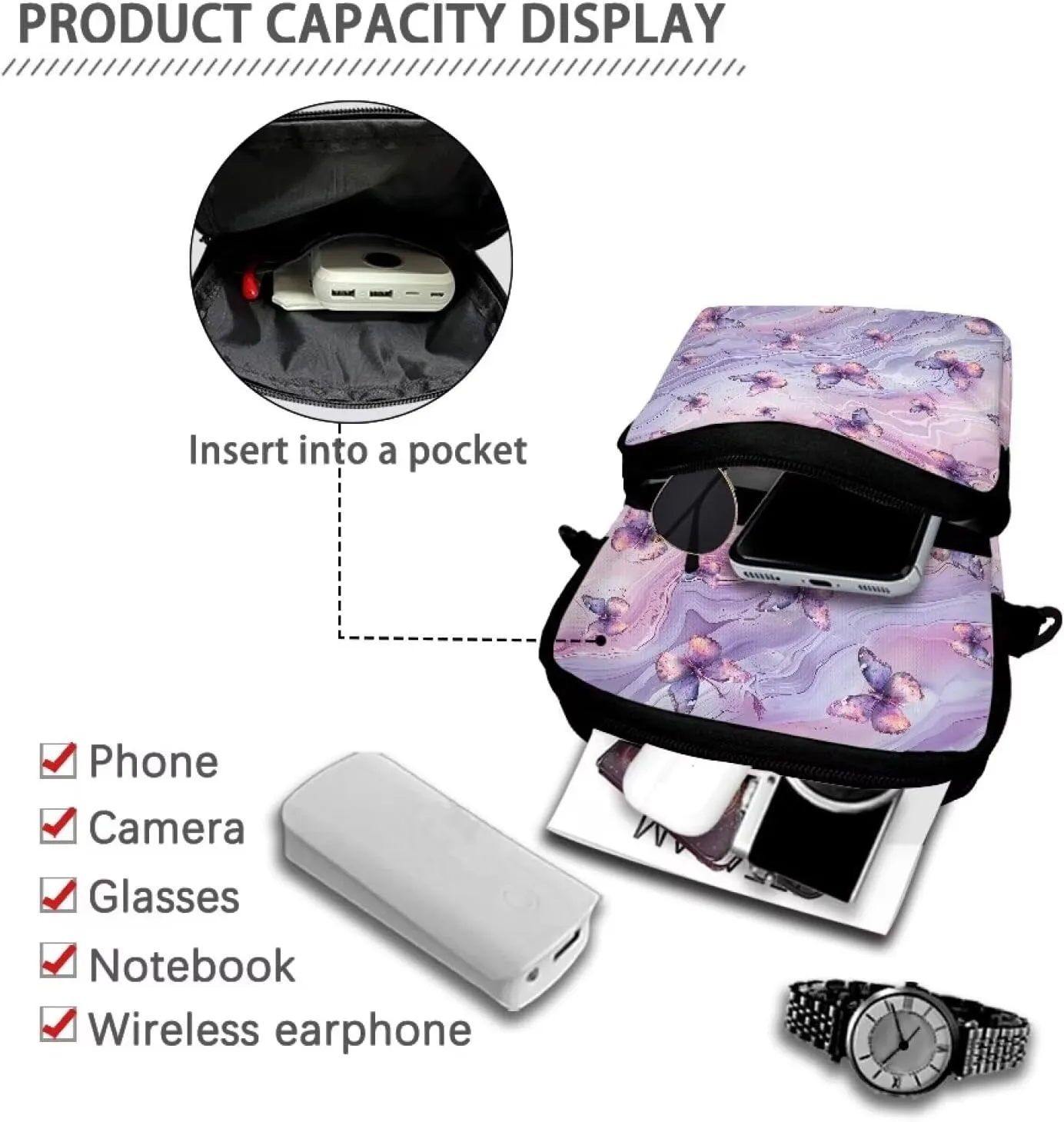 Small Crossbody Bags for Women Men Small Messenger Bag Purses Fanny Pack Wallet Bag Coin Purse Backpack Handbags