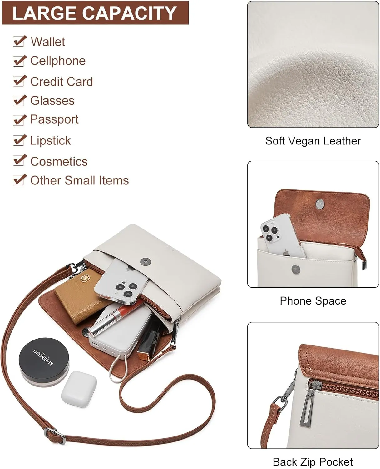 Small Crossbody Bags for women,Soft Leather Cell Phone Purse Lightweight,Little Crossbody Purses Women Trendy with Card slots