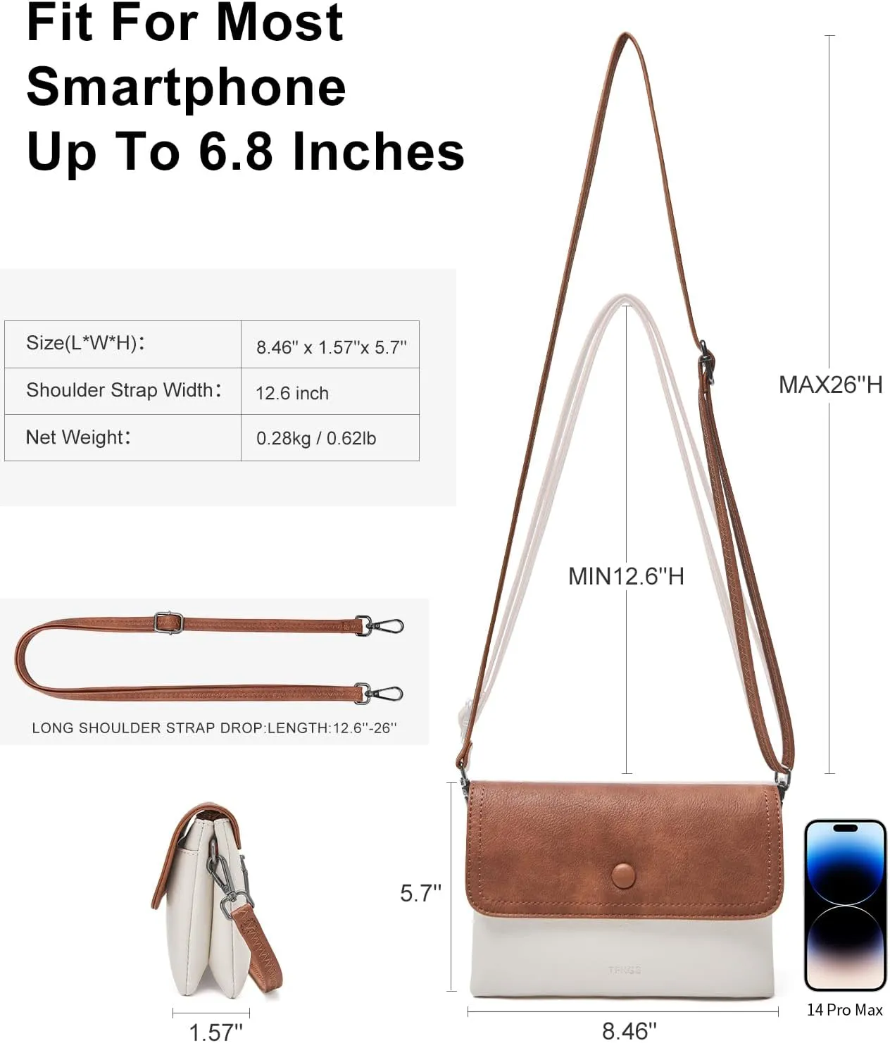 Small Crossbody Bags for women,Soft Leather Cell Phone Purse Lightweight,Little Crossbody Purses Women Trendy with Card slots