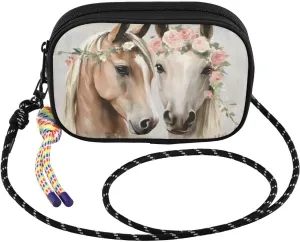 Small Crossbody Bags Horse Garland Vintage for Women Cell Phone Purses Women's Shoulder Handbag Wallet Purse