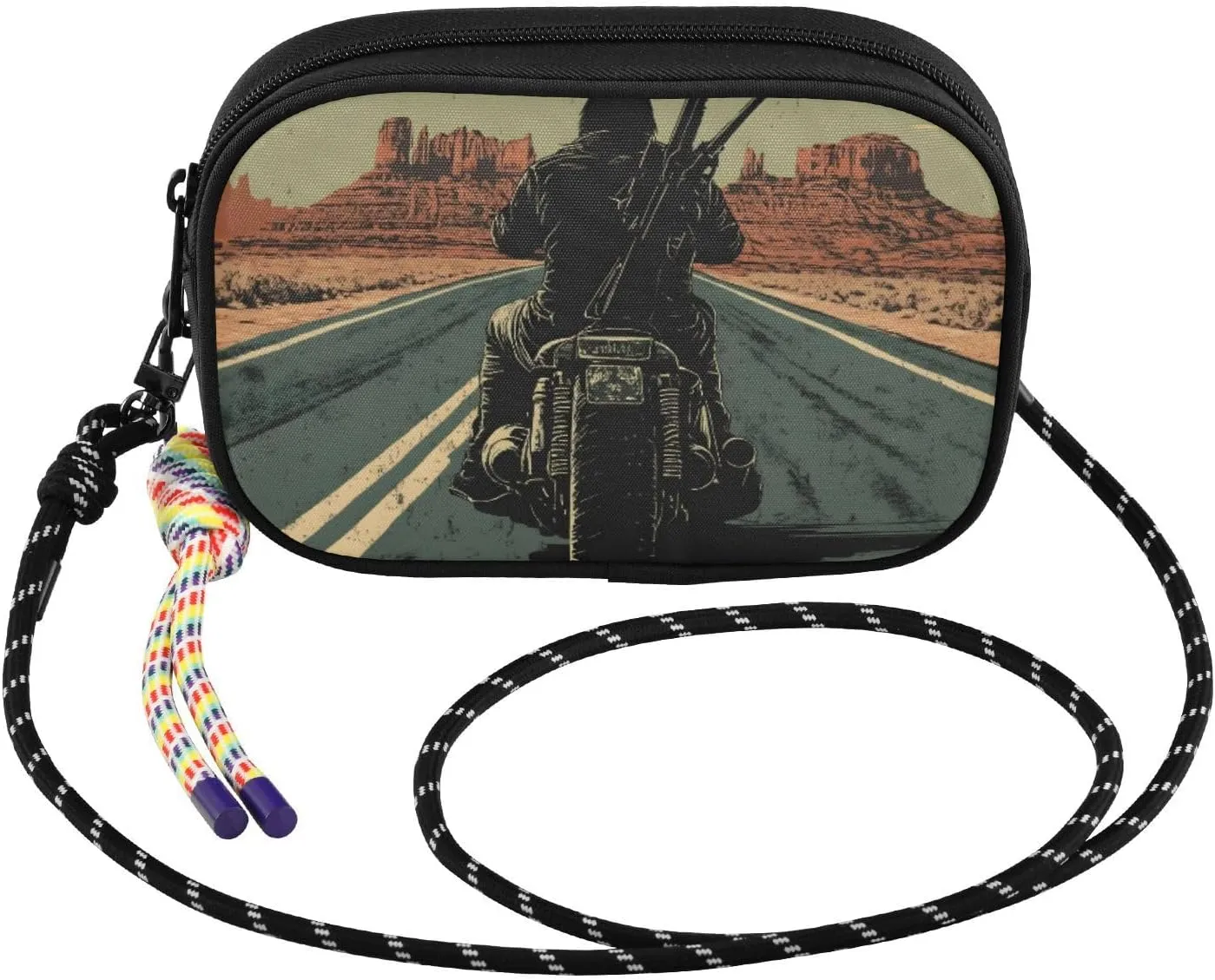 Small Crossbody Bags Moto Road Westen for Women Cell Phone Purses Women's Shoulder Handbag Wallet Purse