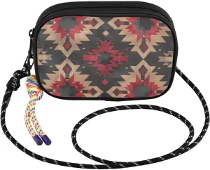 Small Crossbody Bags Red Tribe Pattern Abstract for Women Cell Phone Purses Shoulder Bag Handbag with Adjustable Strap