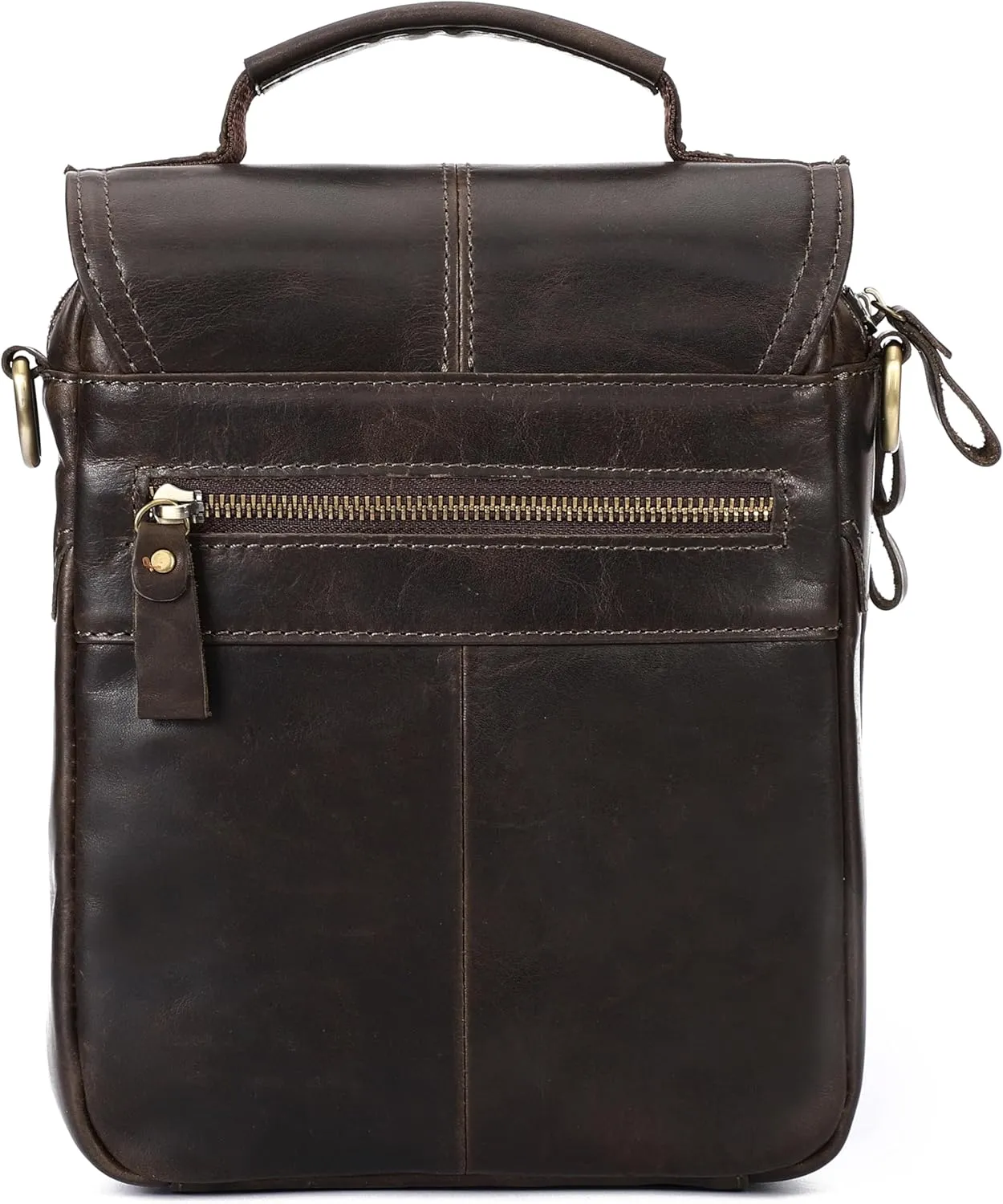 Small Leather Messenger Bag for Men Genuine Leather Crossbody Shoulder Bag Men Purse Man Bag with Multiple Pockets
