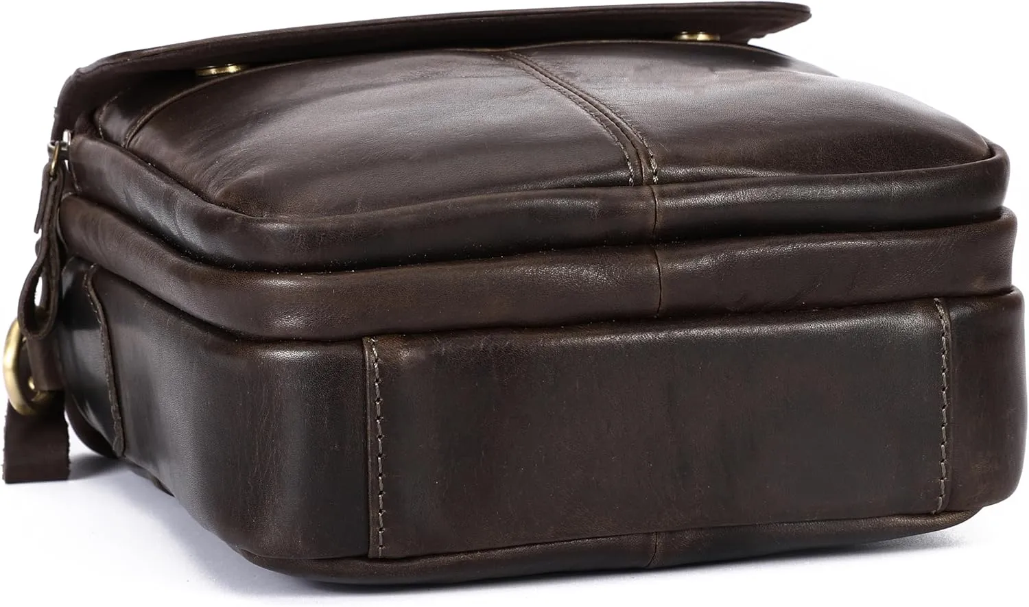 Small Leather Messenger Bag for Men Genuine Leather Crossbody Shoulder Bag Men Purse Man Bag with Multiple Pockets