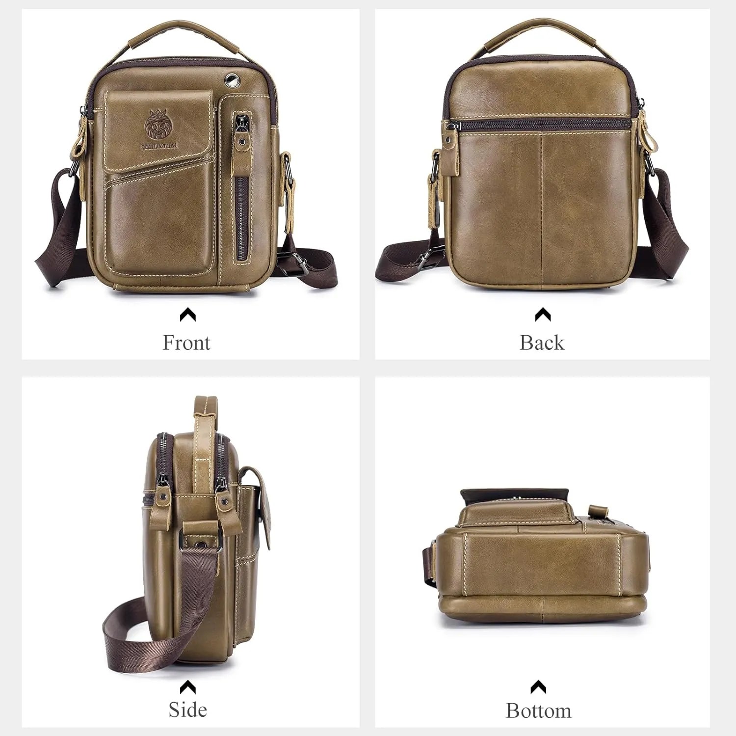 Small Shoulder Bag for Men Genuine Leather Crossbody Messenger Bag Man Purse Casual Handbag