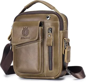 Small Shoulder Bag for Men Genuine Leather Crossbody Messenger Bag Man Purse Casual Handbag