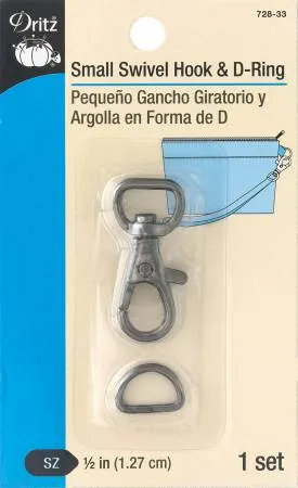 Small Swivel Hook & D-Ring Gunmetal # 728-33 Sku:61874