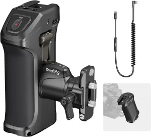 SmallRig Stepless Rotating Side Handle with Trigger REC & 2 Cables for Canon R50 V / R5 II / R5 / R6 / R6 II, for Blackmagic BMPCC 4K / 6K / 6K Pro, USB-C Power Output for Cameras, PD Fast Charging