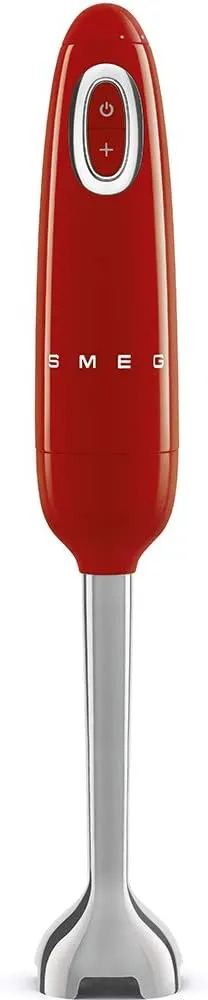 SMEG Handheld Immersion Blender 5 Speeds with Turbo Boost Stainless Steel Blades Nonslip Ergonomic Handle HBF11RDUS, Red