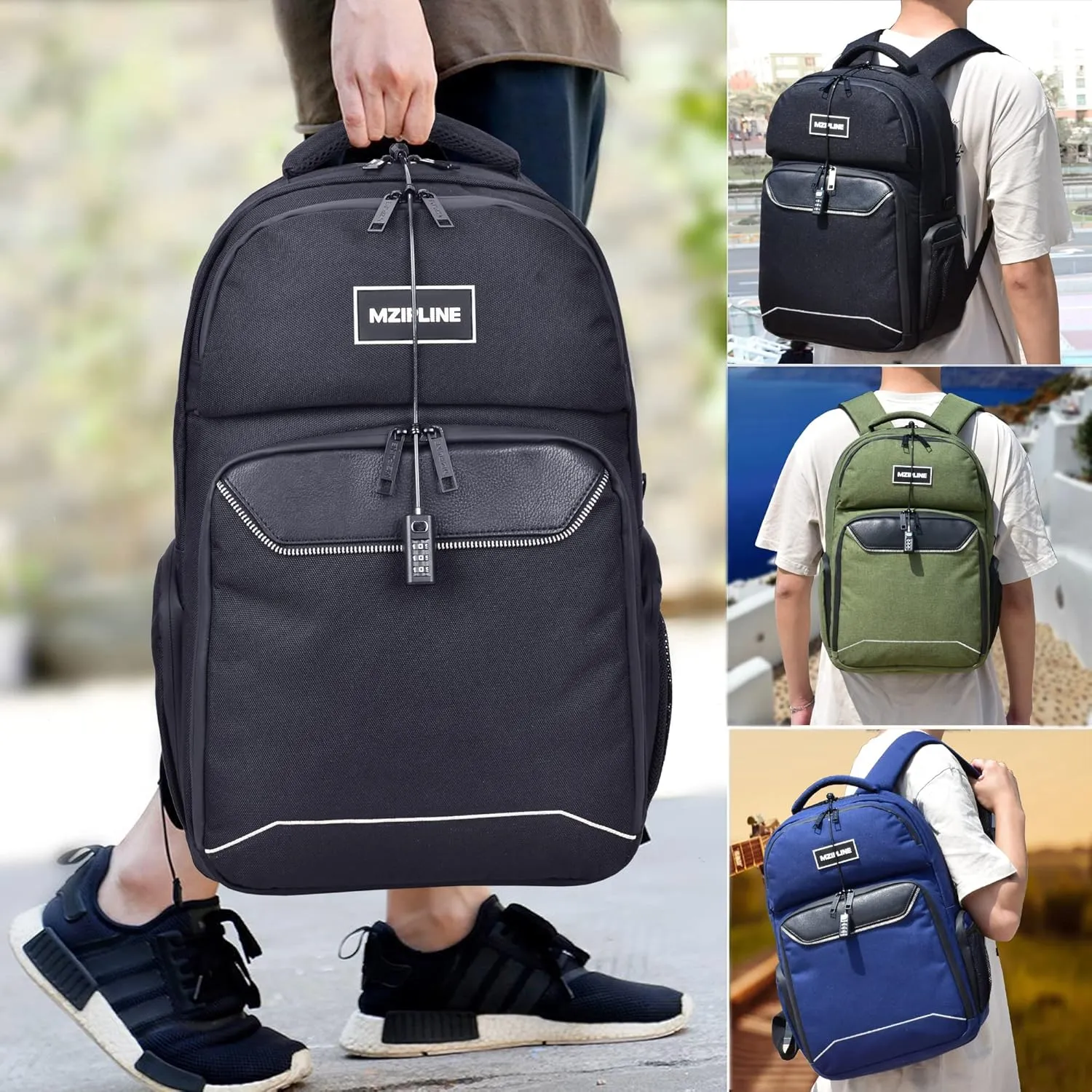 Smell Proof Travel Backpack Bag Anti-Theft Business Laptop Backpack with Lock,Large Daypack Travel bags for College Men & Women