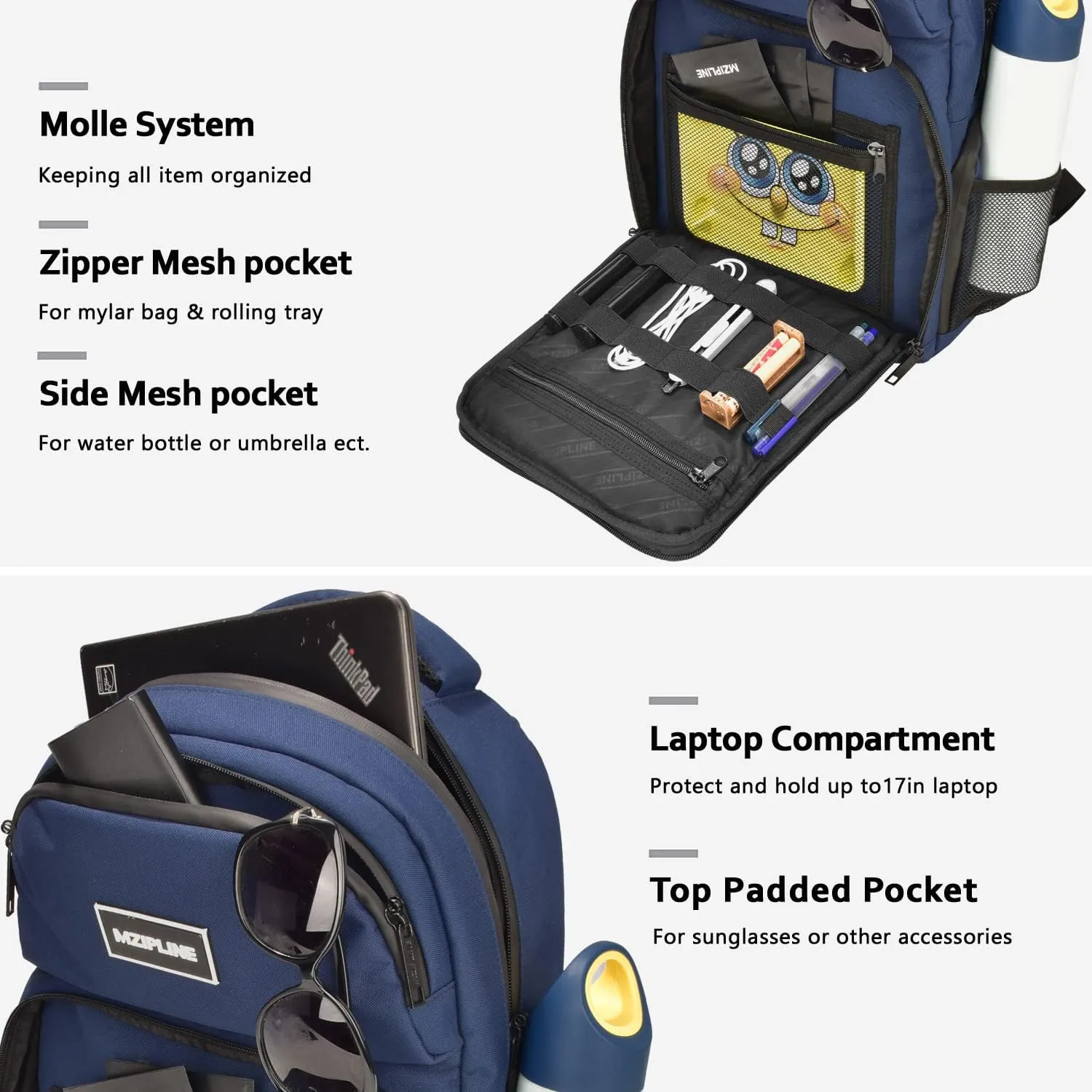 Smell Proof Travel Backpack Bag Anti-Theft Business Laptop Backpack with Lock,Large Daypack Travel bags for College Men & Women