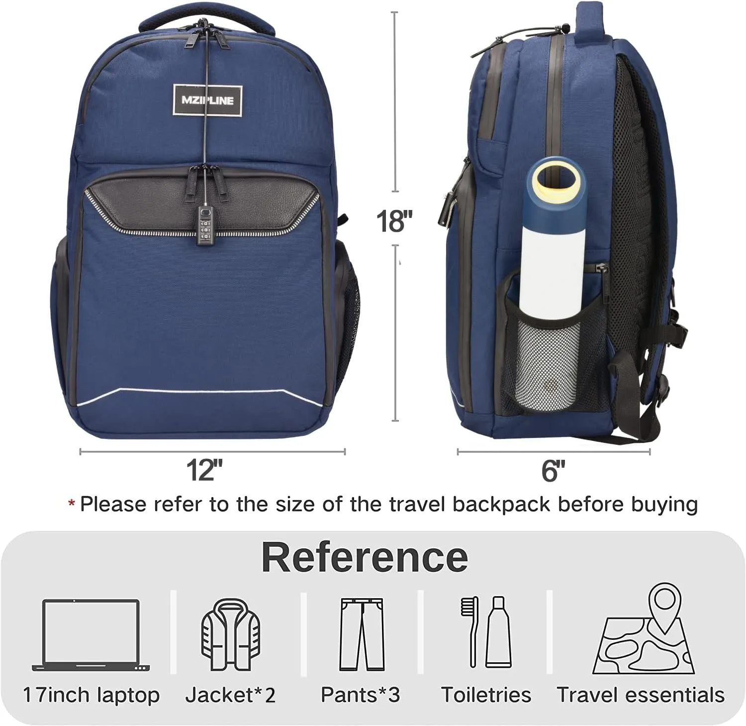 Smell Proof Travel Backpack Bag Anti-Theft Business Laptop Backpack with Lock,Large Daypack Travel bags for College Men & Women