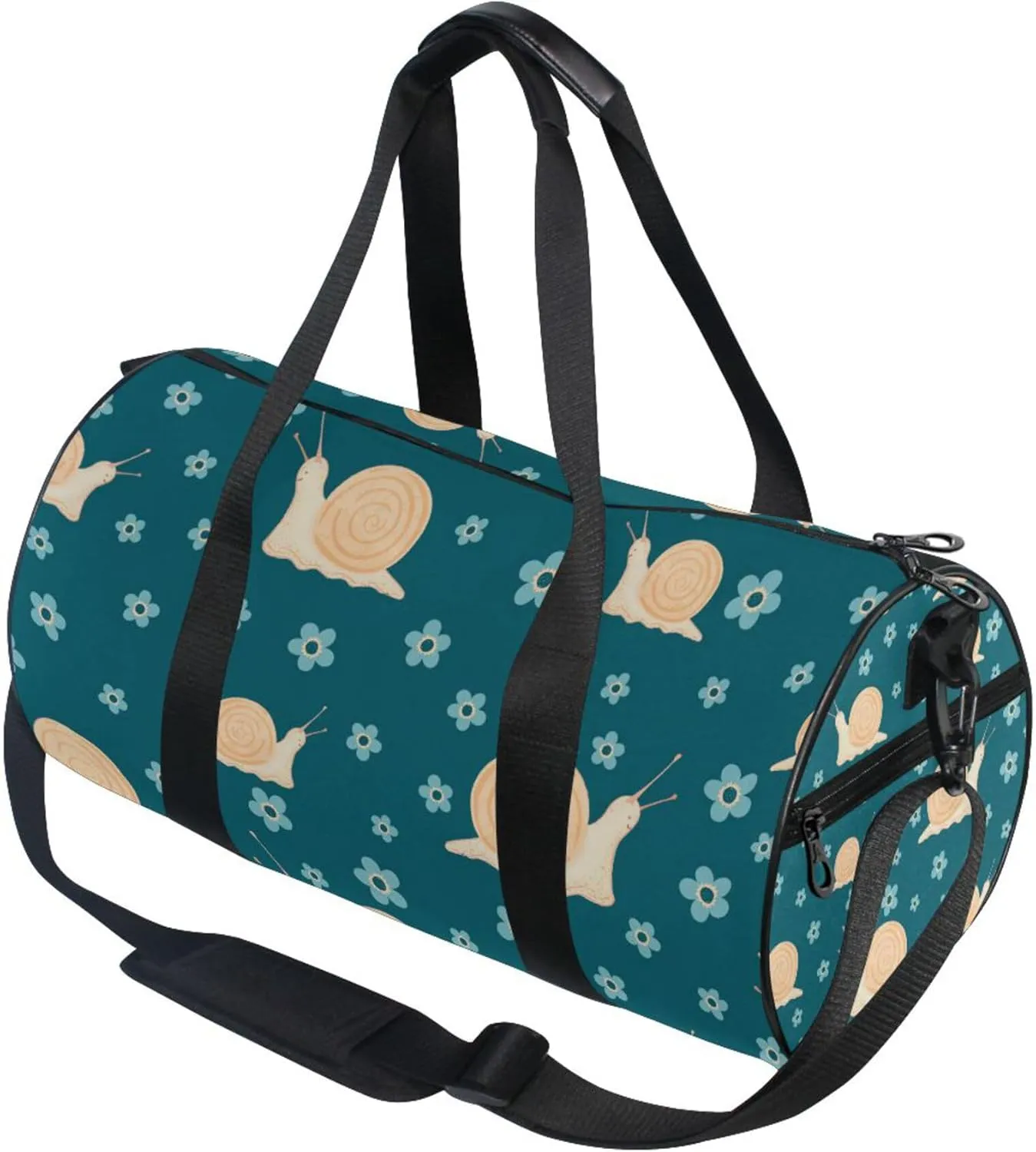 Snails and Flowers Cute Duffle Bag for Women Men Sports Gym Fitness Bag Travel Workout Gymnastics Dance