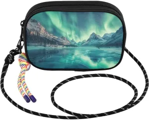 Snowy Mountains Aurora Landscape Crossbody Bag for Women Cell Phone Purses Women's Small Shoulder Handbags Wallet Purse with Strap