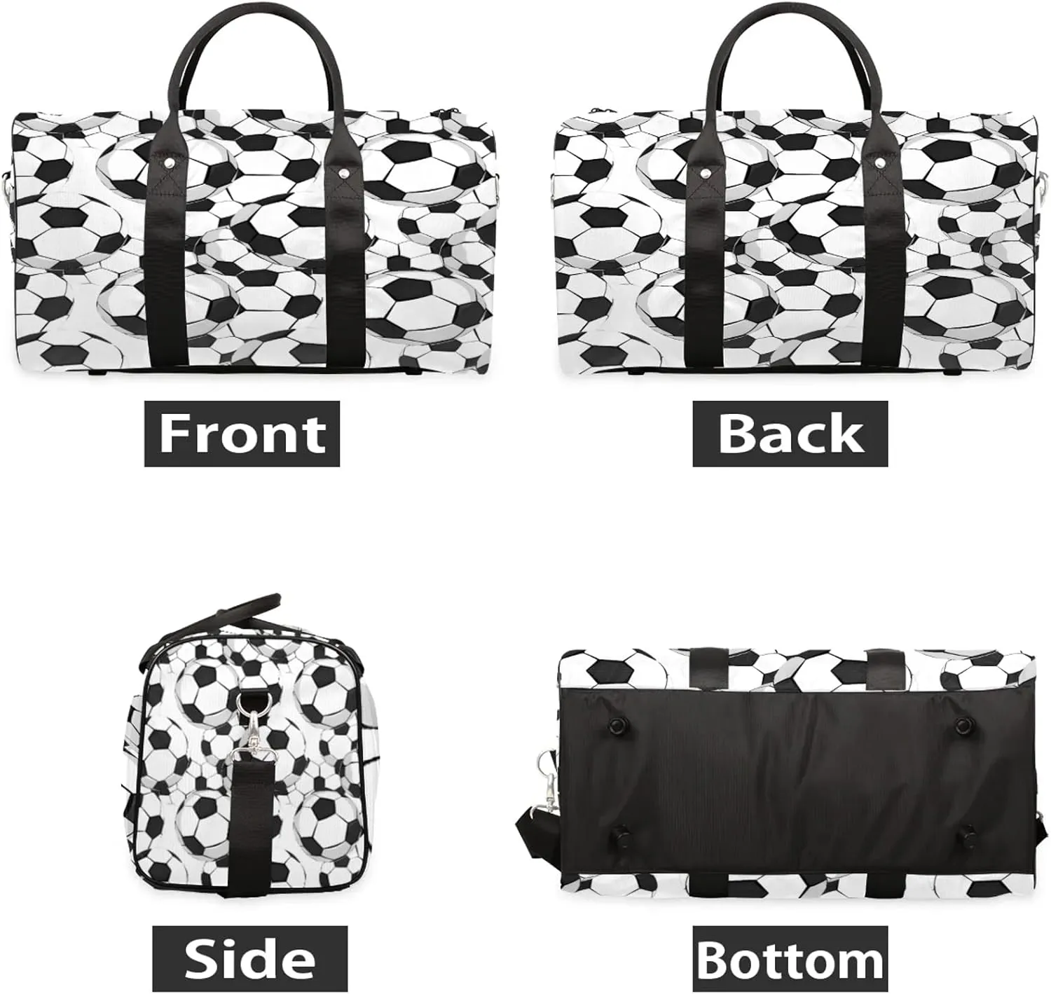Soccer Ball Football Travel Bag for Men Women, Gym Duffle Bags for Travel, Carry On Luggage Bag, Weekender Overnight Workout Bags