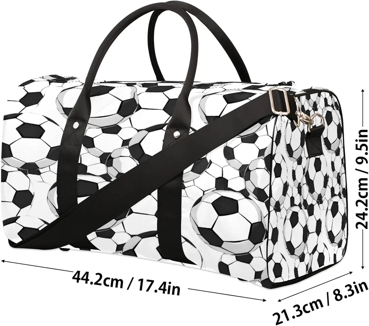 Soccer Ball Football Travel Bag for Men Women, Gym Duffle Bags for Travel, Carry On Luggage Bag, Weekender Overnight Workout Bags