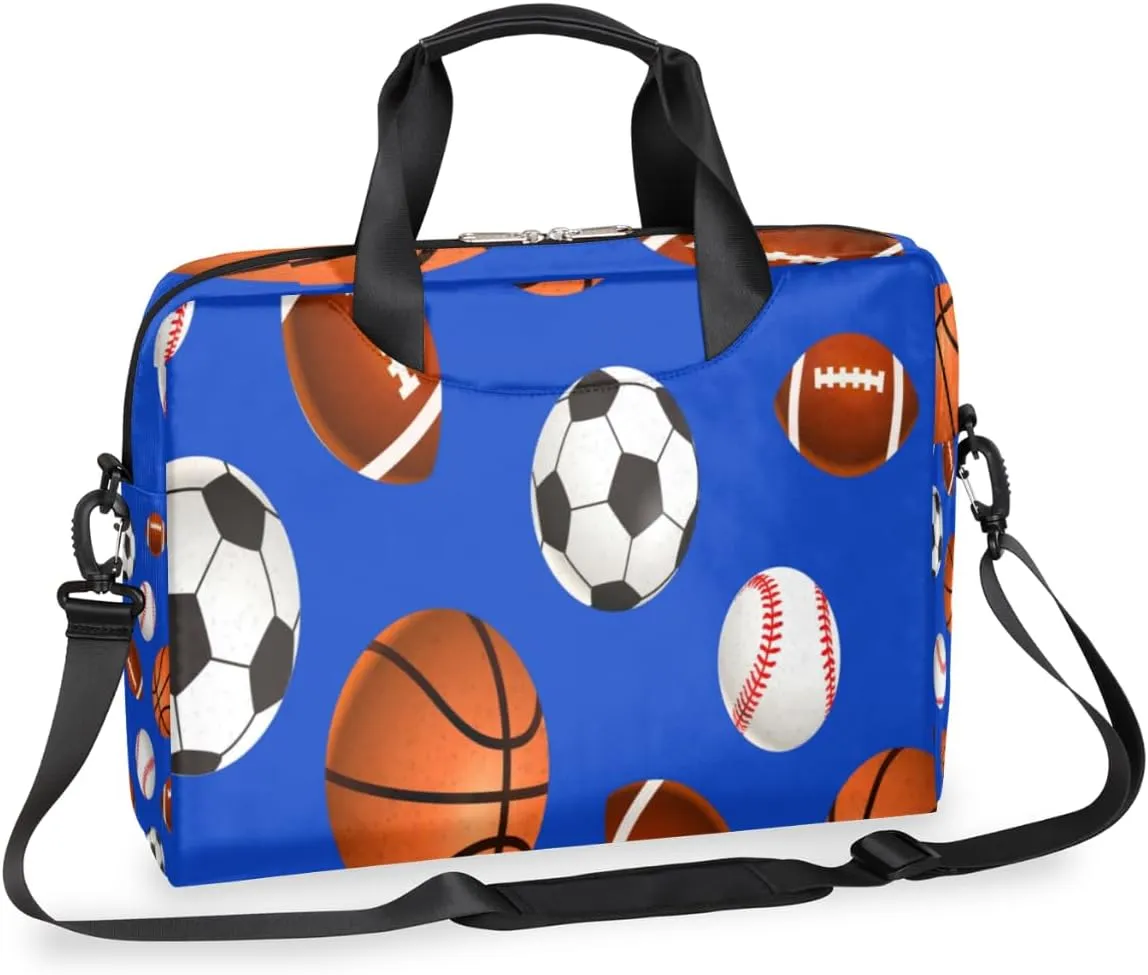 Soccer Basketball Baseball Rugby Ball Laptop Bag 16 Inch with Shoulder Straps & Handle Water-Resistant Durable Messenger Bag for Men Women Business Office Travel Gifts