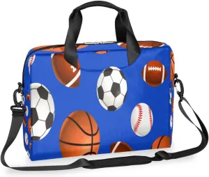 Soccer Basketball Baseball Rugby Ball Laptop Bag 16 Inch with Shoulder Straps & Handle Water-Resistant Durable Messenger Bag for Men Women Business Office Travel Gifts