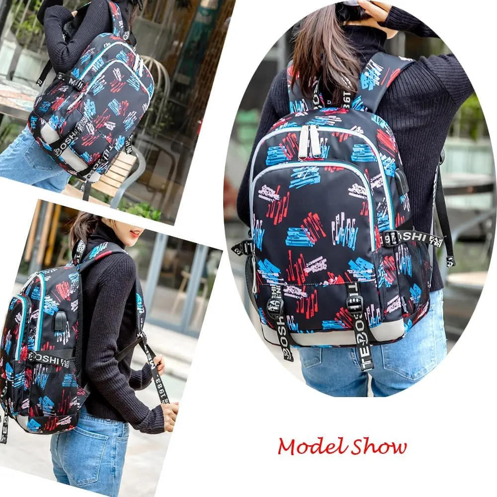 Soccer Player 7 Multifunction Sport Backpack Travel Laptop Football Fans Bag for Men Women (Black lines - 1)