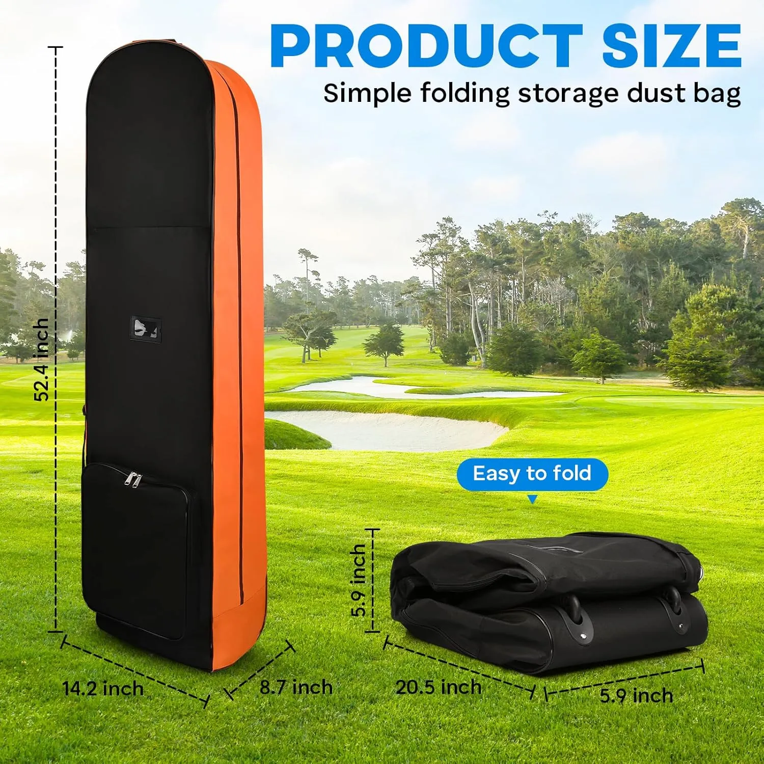 Soft Sided Golf Travel Bags for Airlines with Wheels - Foldable 630D Nylon Fabric Travel Golf Bag - Wear-Resistant Portable Hard Case Golf Travel Bag with Waterproof Coating