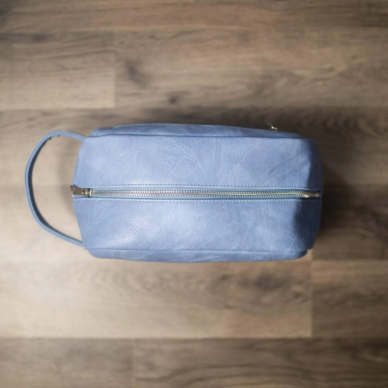 Sole Premise Baby Blue Leather Toiletry Bag