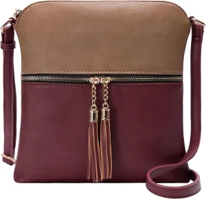 Solene Womens Lightweight Medium Crossbody Purse with Tassel, Perfect Size Crossbody Bags for Daily Use, travel
