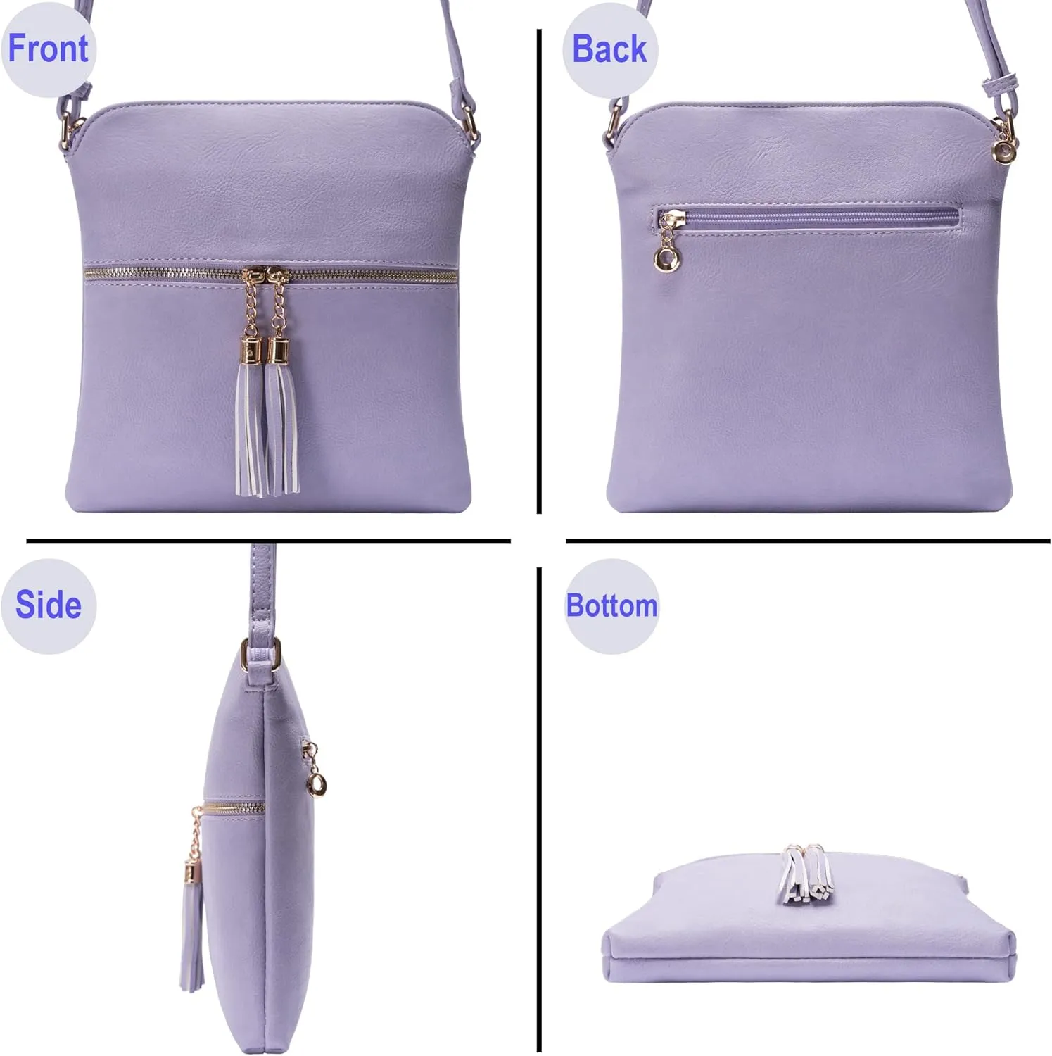 Solene Womens Lightweight Medium Crossbody Purse with Tassel, Perfect Size Crossbody Bags for Daily Use, travel