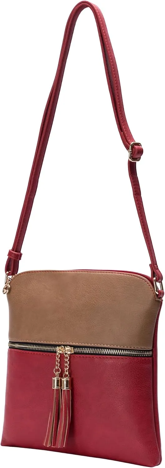 Solene Womens Lightweight Medium Crossbody Purse with Tassel, Perfect Size Crossbody Bags for Daily Use, travel