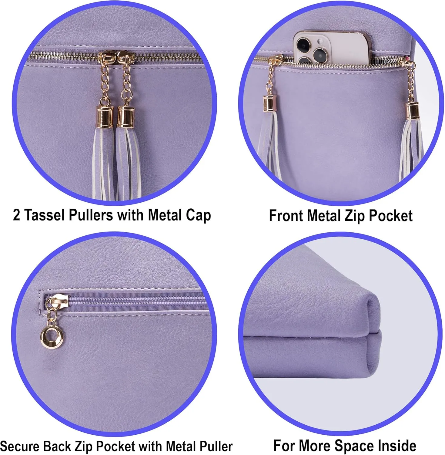 Solene Womens Lightweight Medium Crossbody Purse with Tassel, Perfect Size Crossbody Bags for Daily Use, travel