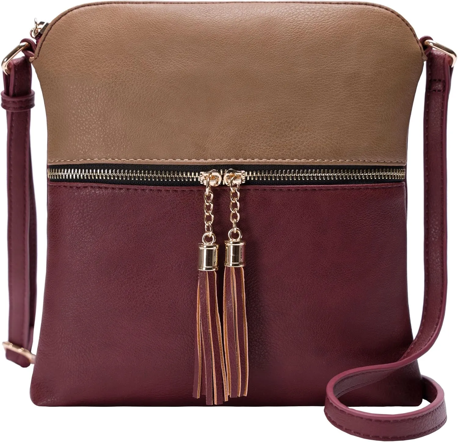 Solene Womens Lightweight Medium Crossbody Purse with Tassel, Perfect Size Crossbody Bags for Daily Use, travel