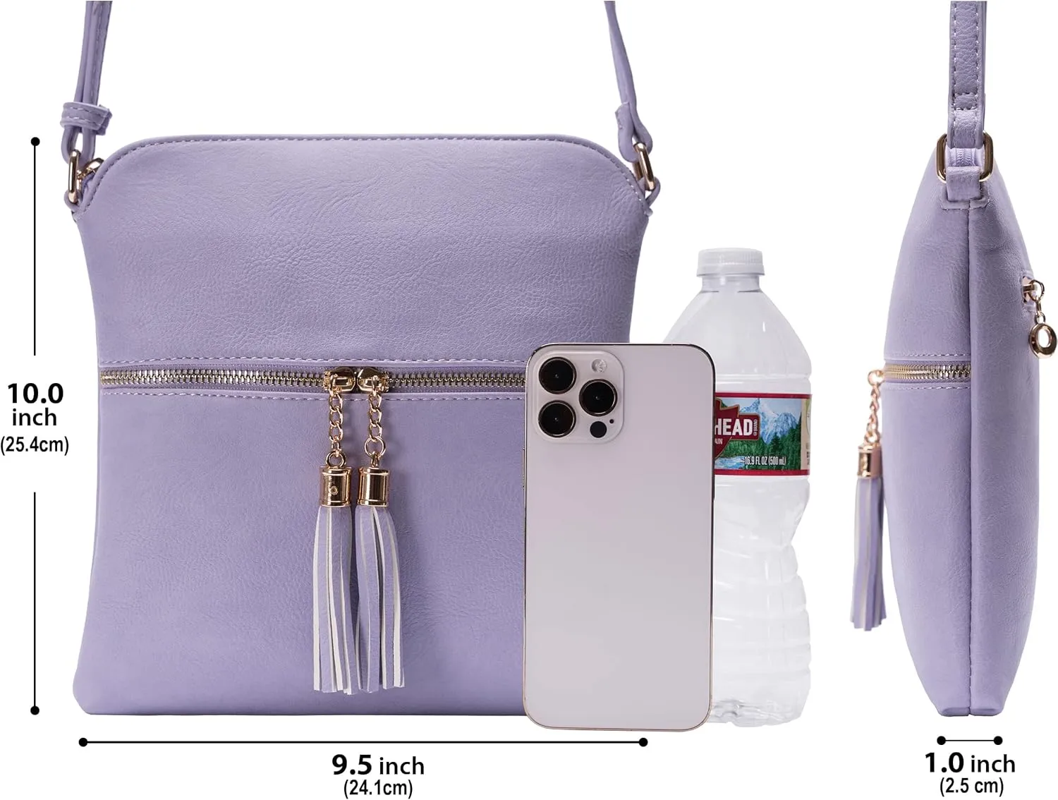 Solene Womens Lightweight Medium Crossbody Purse with Tassel, Perfect Size Crossbody Bags for Daily Use, travel