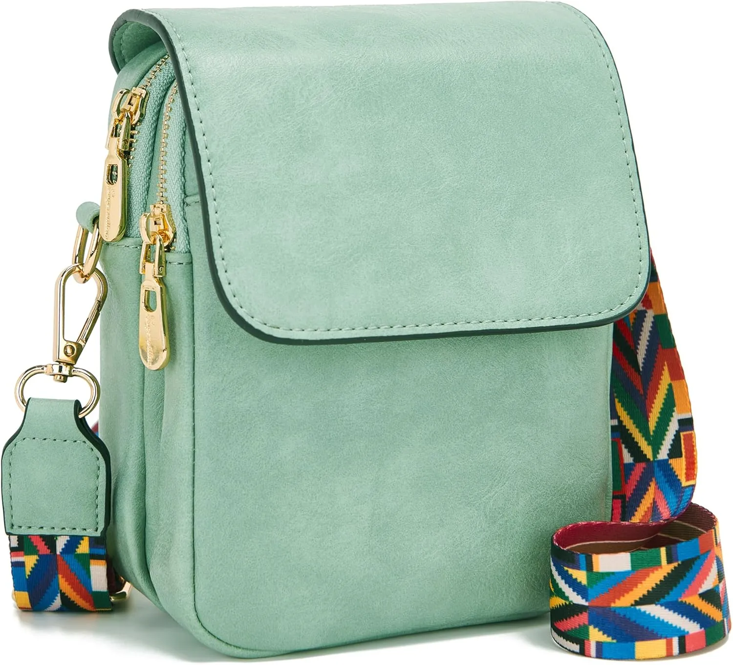 Soperwillton Crossbody Bags for Women Vegan Leather Purse Small Shoulder Handbags with Wide Adjustable Strap