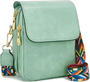 Soperwillton Crossbody Bags for Women Vegan Leather Purse Small Shoulder Handbags with Wide Adjustable Strap
