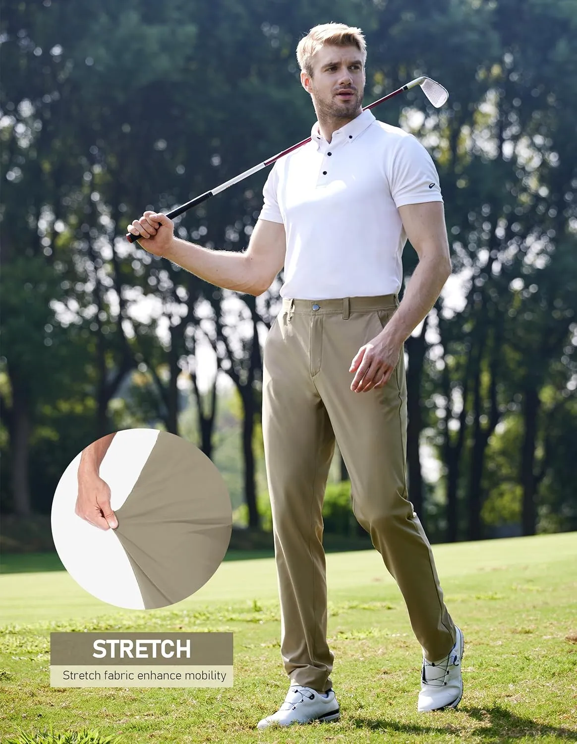 SPECIALMAGIC Golf Pants Men Stretch Dress Lightweight Business Casual Waterproof Hiking Quick Drying Work Pants