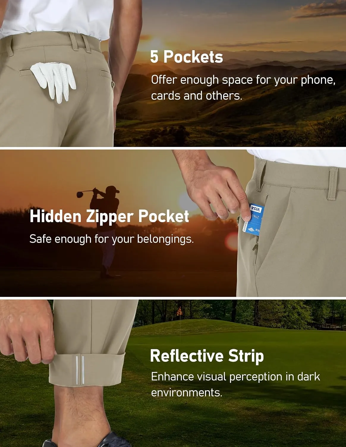 SPECIALMAGIC Golf Pants Men Stretch Dress Lightweight Business Casual Waterproof Hiking Quick Drying Work Pants