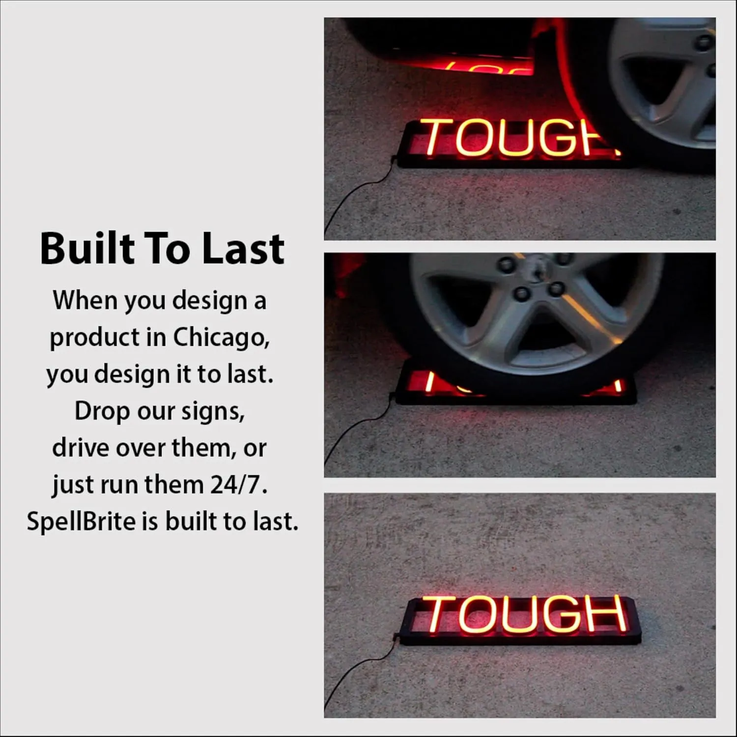 SpellBrite Custom Signs for Business | Custom Neon Sign Look, LED Light Source | Changeable 6.3" LED Letters (1 row, 9 characters)
