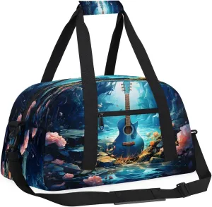 Sports Duffle Bags Travel Duffle Bag Gym Bag Mysterious Guitar Weekender Travel Bag Waterproof Overnight Bag Carry On Travel Tote Bag Dance Bags