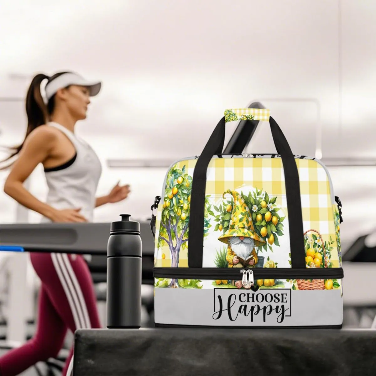 Sports Gym Bag Lemon Tree Dwarf Large Travel Duffel Bag With Shoe Compartment Foldable Waterproof Carry-On Weekend Travel Bags for Camping Overnight Yoga Hospital Travel Bags