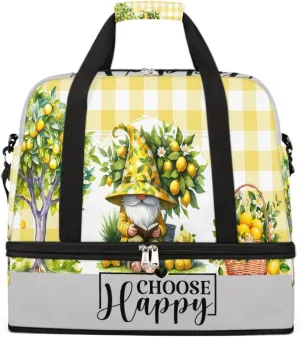 Sports Gym Bag Lemon Tree Dwarf Large Travel Duffel Bag With Shoe Compartment Foldable Waterproof Carry-On Weekend Travel Bags for Camping Overnight Yoga Hospital Travel Bags