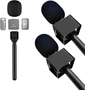 Stand Mic Holder Flag for DJI Mic 1/2 / Mic Mini/Rode Wireless GO II/Micro/Insta360 Air Handle Wireless Interview Lavalier Microphone Adapter Handheld Mount for Hollyland Lark M1 /C1/150/2 Pack