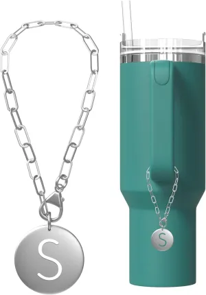 Stanley Accessories Charms Silver Stanley Accessories 40 oz A-Z Letter Charm for Stanley Cup Tumbler Accessories Compatible with Yeti & Hydro Flask (Initial_S)
