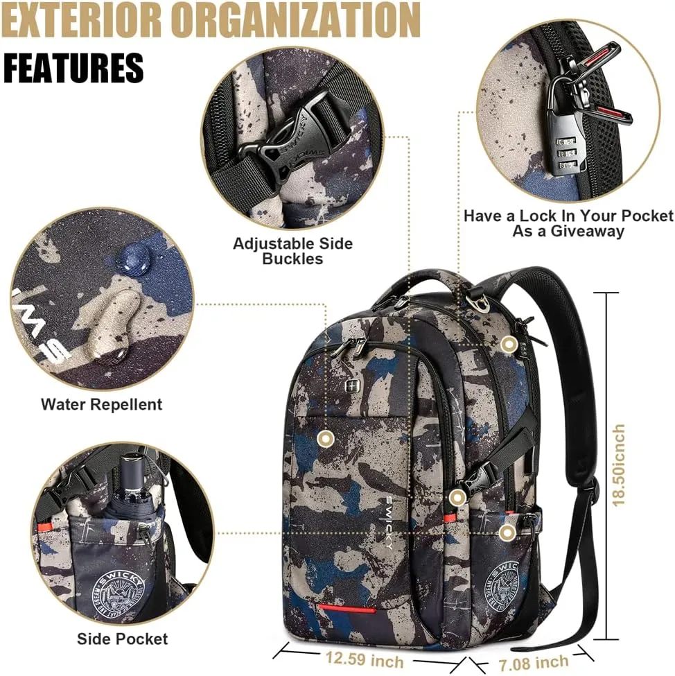 star cloud Travel Laptop Backpack - 16 Inch Business College Backpacks With USB Charging Port - Heavy Duty Water Repellent Anti Theft Computer Backpacks for Men/Women Camouflage