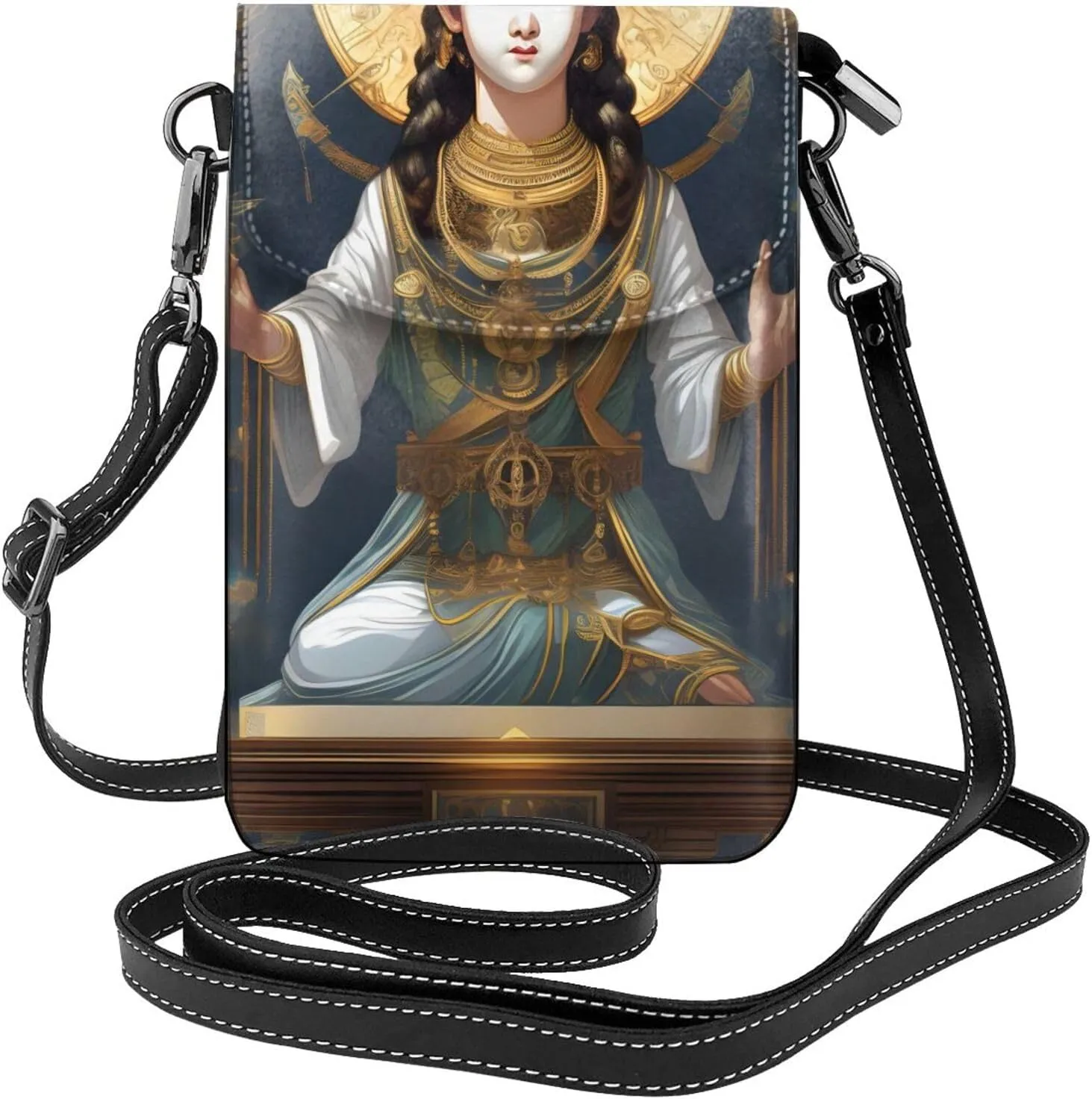 Statue Of God Women'S Crossbody Bag, Zipper Phone Wallet, &Cute Purse, Shoulder Bag, Detachable Shoulder Strap