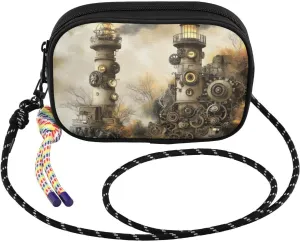 Steampunk Lighthouse Surreal Crossbody Bag for Women Cell Phone Purses Women's Small Shoulder Handbags Wallet Purse with Strap