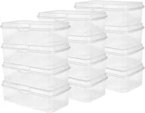 Sterilite 12-Pack FlipTop Stackable Rectangular Storage Bin with Hinging Lid, Clear