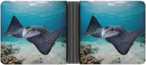 Stingray Fish Funny Men's Slim Bifold Wallet with Multiple Card Slots Front Pocket Purse