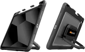 STM Dux Swivel Case for iPad (A16/10th Gen) - 360° Rotating Stand with Hand Strap, Rugged Protection, Apple Pencil USB-C/Gen 1 Storage, Clear Back - Perfect for Frontline and Service Workers - Black.