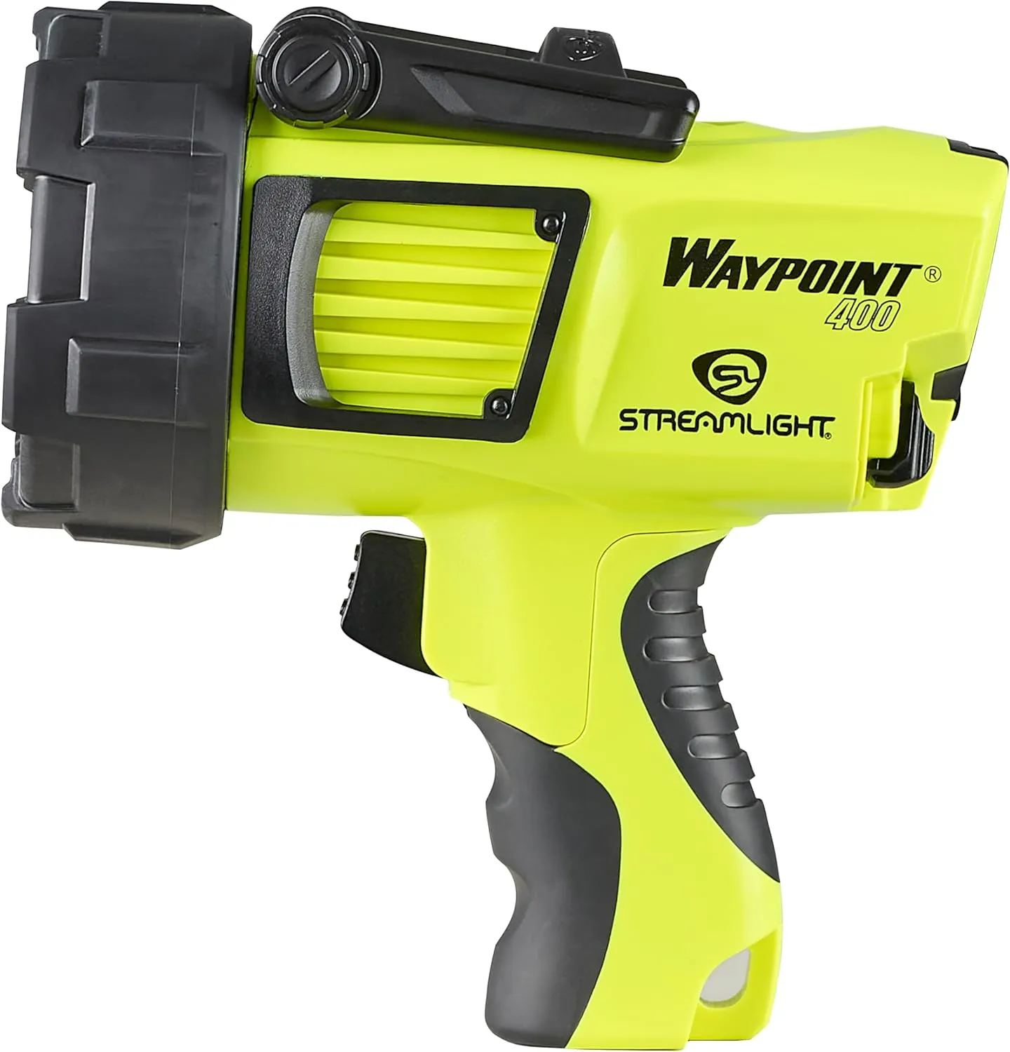 Streamlight 44910 Waypoint 400 Rechargeable 1400-Lumen Long Range Pistol-Grip Spotlight with 120V AC Charger and Polymer Holder/Mount, Yellow